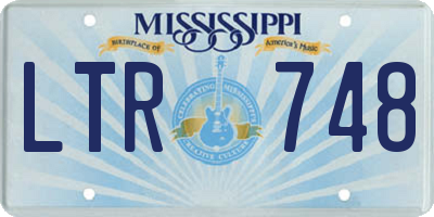 MS license plate LTR748