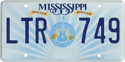 MS license plate LTR749
