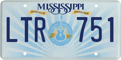 MS license plate LTR751