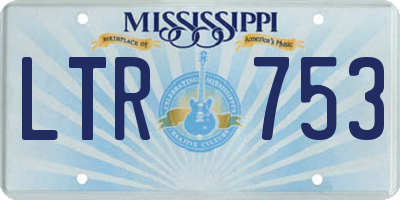 MS license plate LTR753