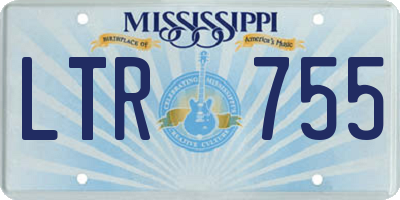 MS license plate LTR755
