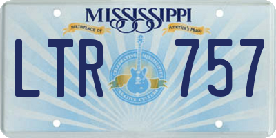 MS license plate LTR757