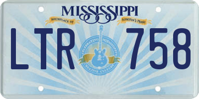 MS license plate LTR758