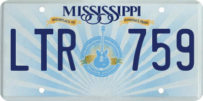 MS license plate LTR759