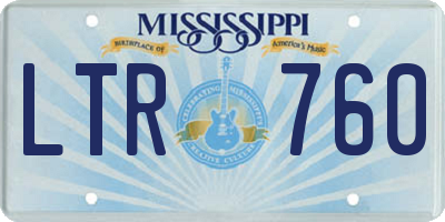 MS license plate LTR760