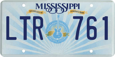 MS license plate LTR761