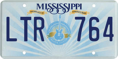 MS license plate LTR764