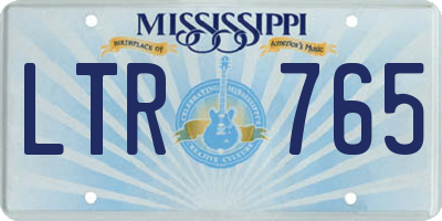 MS license plate LTR765