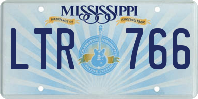 MS license plate LTR766