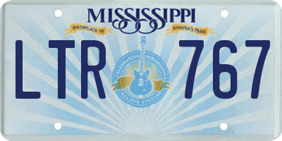 MS license plate LTR767