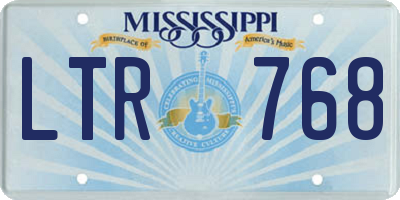 MS license plate LTR768