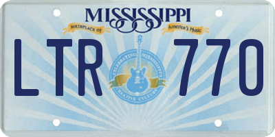 MS license plate LTR770