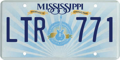 MS license plate LTR771