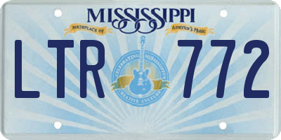 MS license plate LTR772