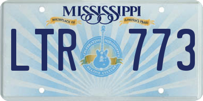 MS license plate LTR773