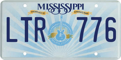 MS license plate LTR776