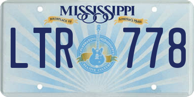 MS license plate LTR778