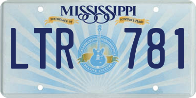 MS license plate LTR781