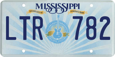 MS license plate LTR782