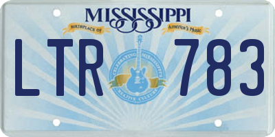 MS license plate LTR783