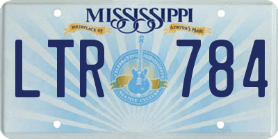 MS license plate LTR784