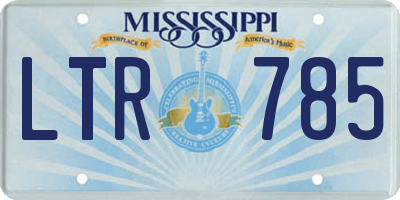 MS license plate LTR785