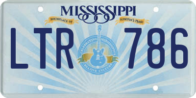 MS license plate LTR786