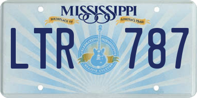 MS license plate LTR787