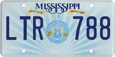 MS license plate LTR788