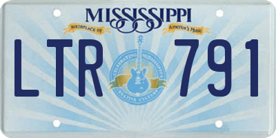 MS license plate LTR791