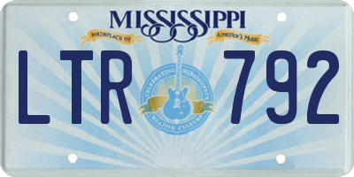 MS license plate LTR792