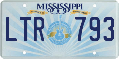 MS license plate LTR793
