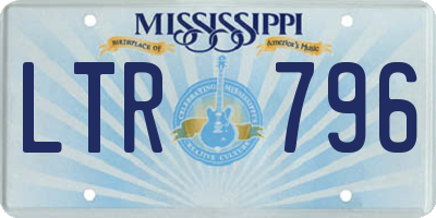 MS license plate LTR796