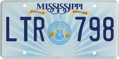 MS license plate LTR798