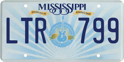 MS license plate LTR799