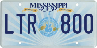 MS license plate LTR800