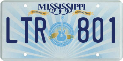 MS license plate LTR801