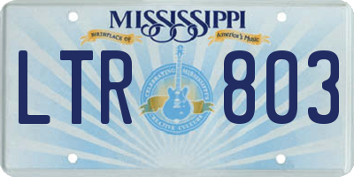 MS license plate LTR803