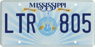 MS license plate LTR805