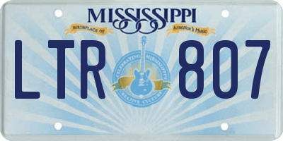 MS license plate LTR807