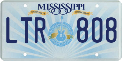 MS license plate LTR808