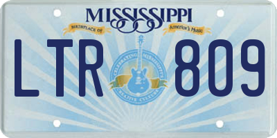 MS license plate LTR809