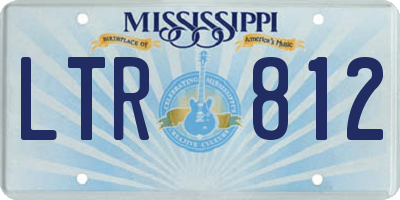 MS license plate LTR812