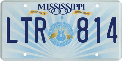 MS license plate LTR814