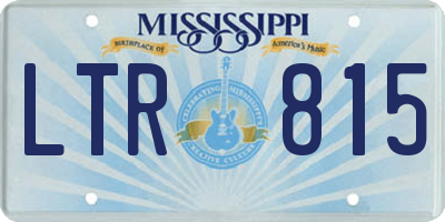 MS license plate LTR815