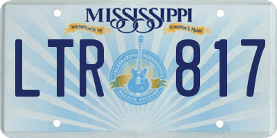 MS license plate LTR817