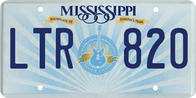 MS license plate LTR820