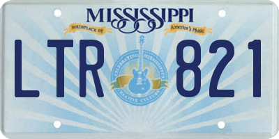 MS license plate LTR821