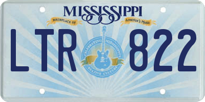 MS license plate LTR822