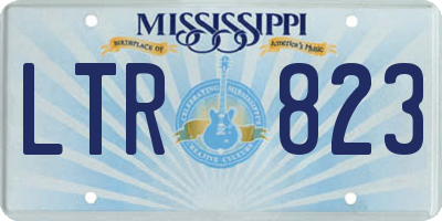 MS license plate LTR823